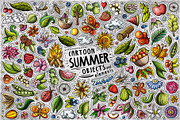 Summer Nature Cartoon Objects Set, a Decorative Illustration by BALABOLKA (Thumbnail 1 of 3)