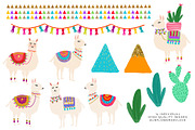 Cactus and Llama Watercolor Clipart, an Illustration by Sunflower Day Love (Thumbnail 3 of 3)