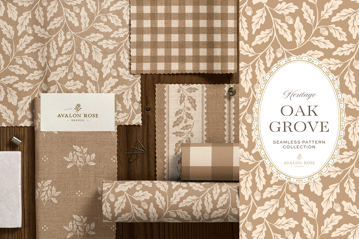 Oak & Acorn Autumn Patterns - Tan, a Pattern Graphic by Eclectic Anthology (Photo 4 of 13)