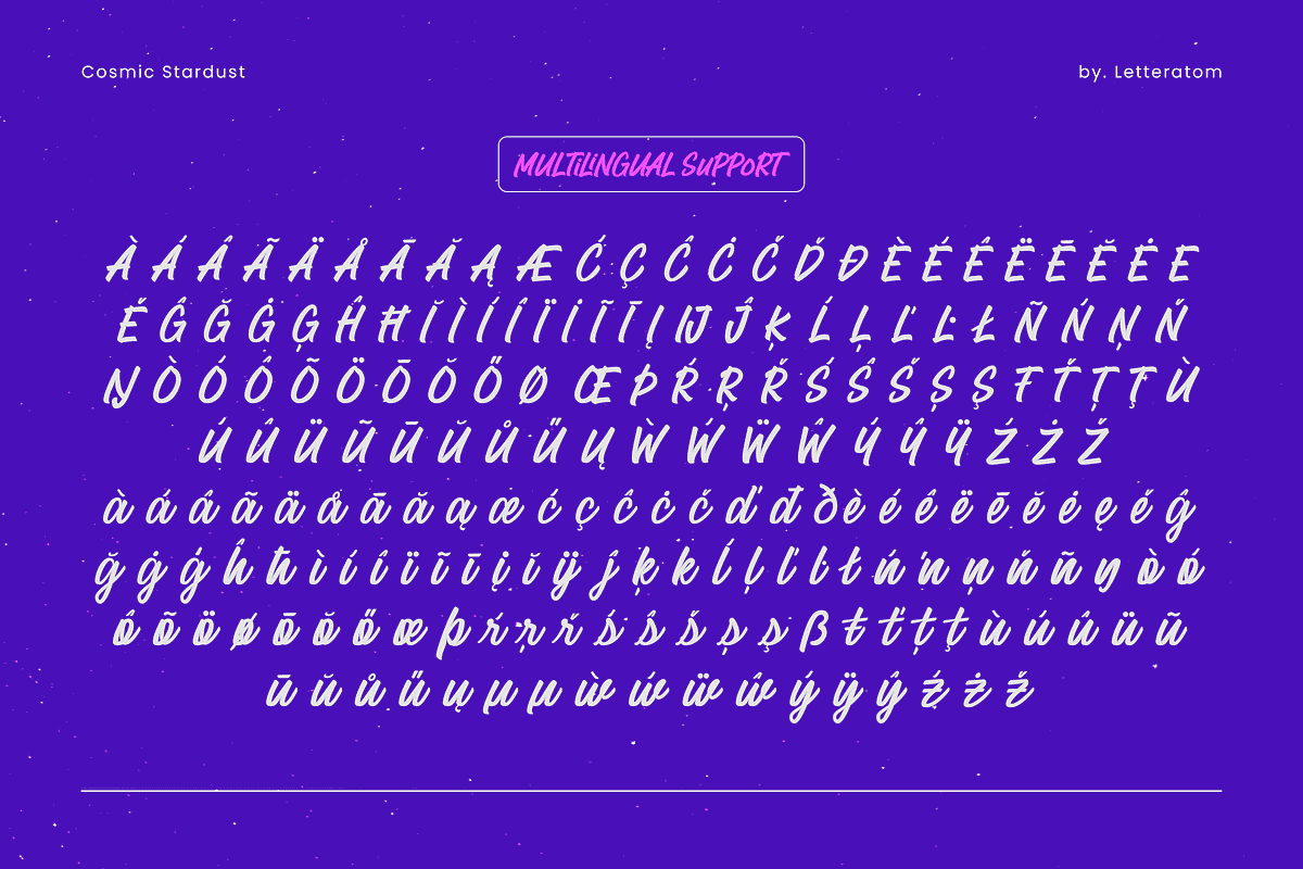 Cosmic Stardust - Casual Brush Font, a Script Font by Letteratom (Photo 15 of 15)