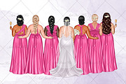 Bride and Bridesmaids Plus Size Art, a Person Illustration by DekoArt (Thumbnail 8 of 9)