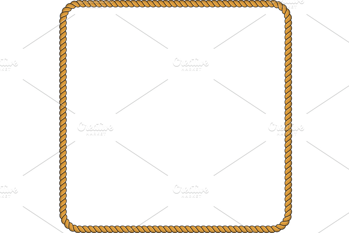 Square rope frame isolated on white, an Object Illustration by Quarta