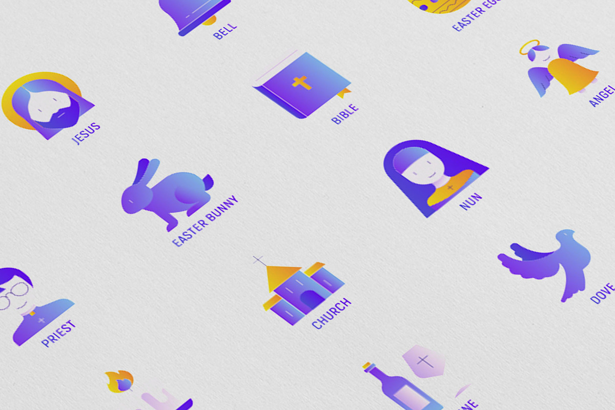 Christianity | 16 Flat Gradient Icon, an Outline Icon by Alex Blogoodf (Photo 8 of 11)