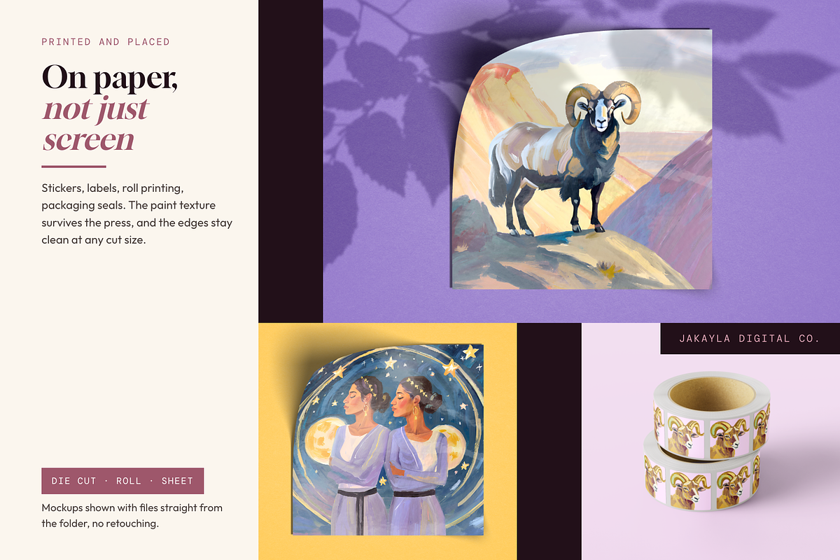 82 Zodiac Oil Painting Art JPGs, an Object Illustration by Jakayla Digital Co (Photo 7 of 7)