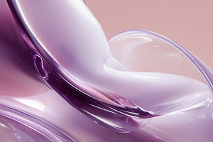 Abstract flowing waves blending light lavender, soft purple, and clear transpar, a Photo by Studio ANNA