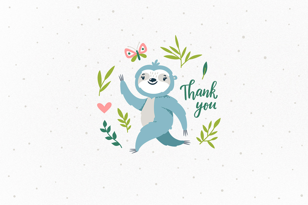 Sloths. Clipart, patterns & prints., an Animal Illustration by MagicForestory (Photo 10 of 10)