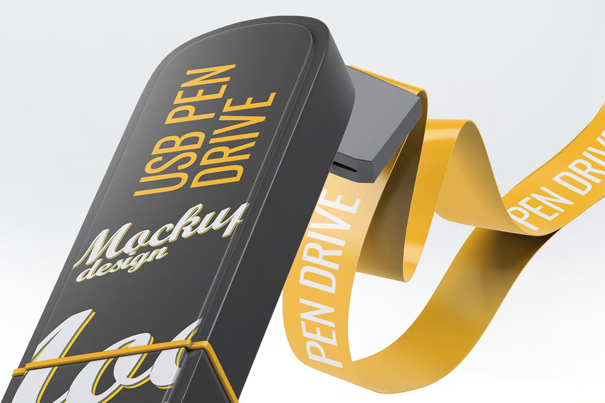 USB Pen Drive Mock-Up, a Product Mockup by DesignRushMarket (Photo 7 of 8)
