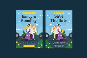 Scooter Wedding Invitation Template, an Invitation Template by iDoodle Studio