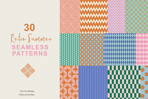 Retro Summer Seamless Patterns