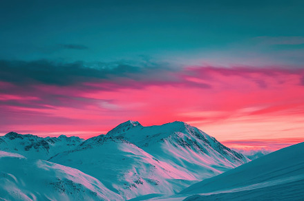 Stunning sunset over snow capped mou, a Photo by Iftikhar Alam