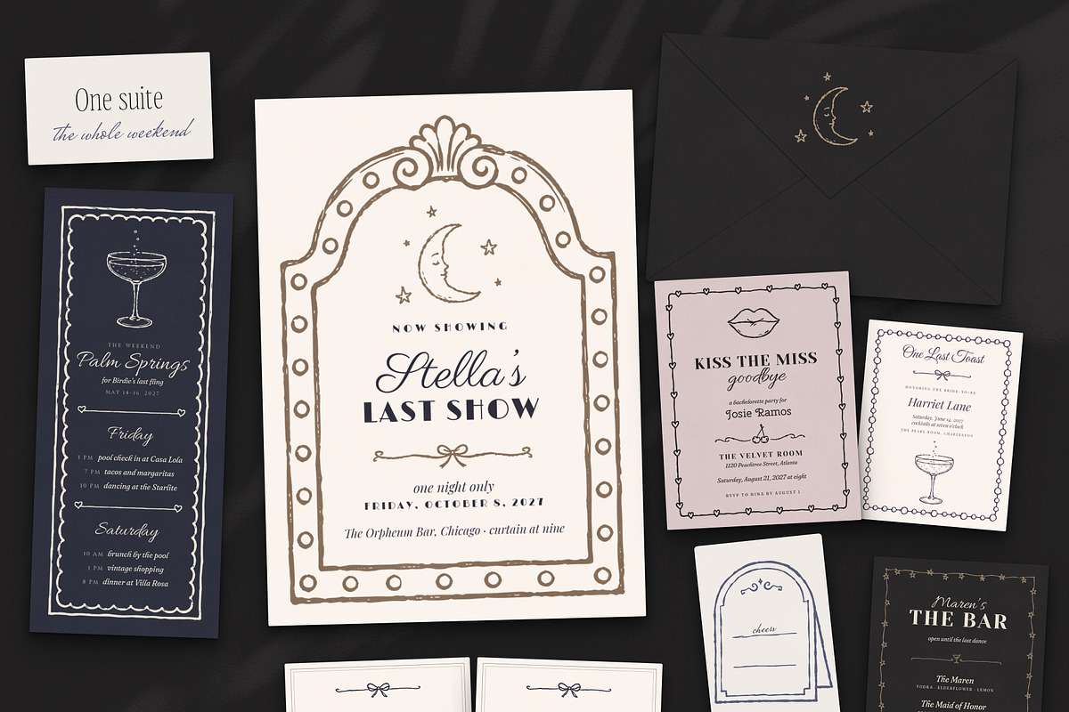 Bachelorette Invitation & Sign Kit, an Object Graphic by The October Creative (Photo 4 of 18)