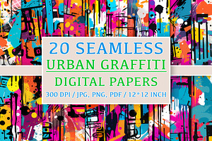 20 Seamless Urban Graffiti Patterns