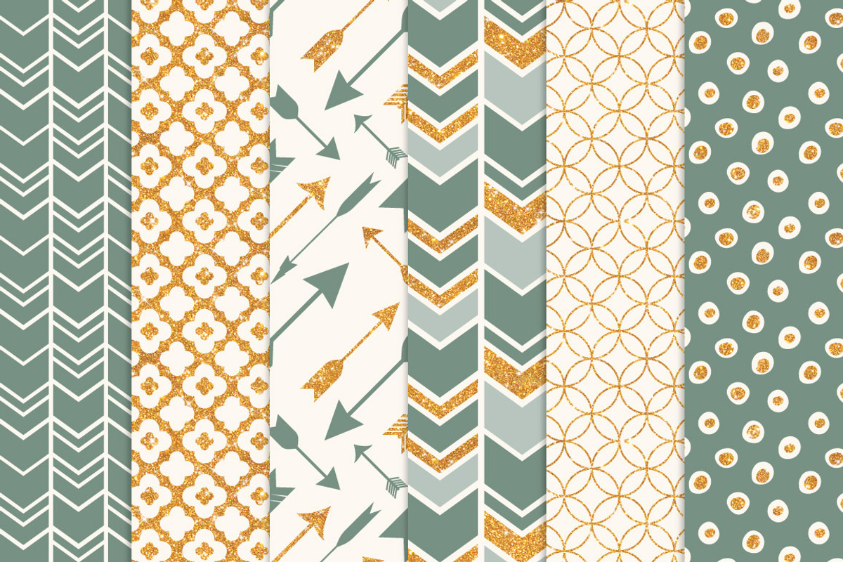Hemlock Green Glitter Patterns, a Pattern Graphic by Amanda Ilkov (Photo 3 of 3)