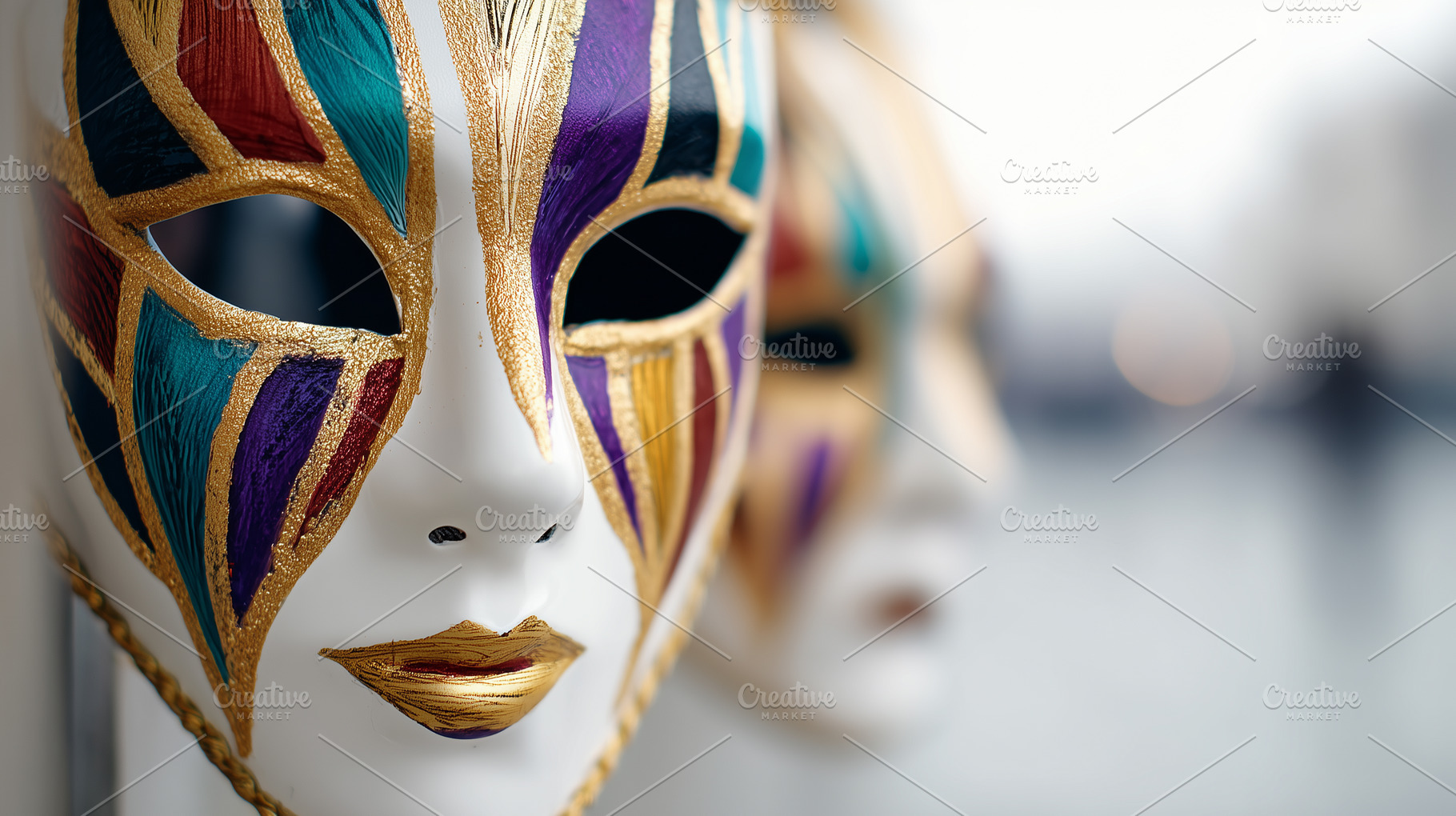 Ornate Venetian carnival masks with, a Holiday Photo by MistyDay
