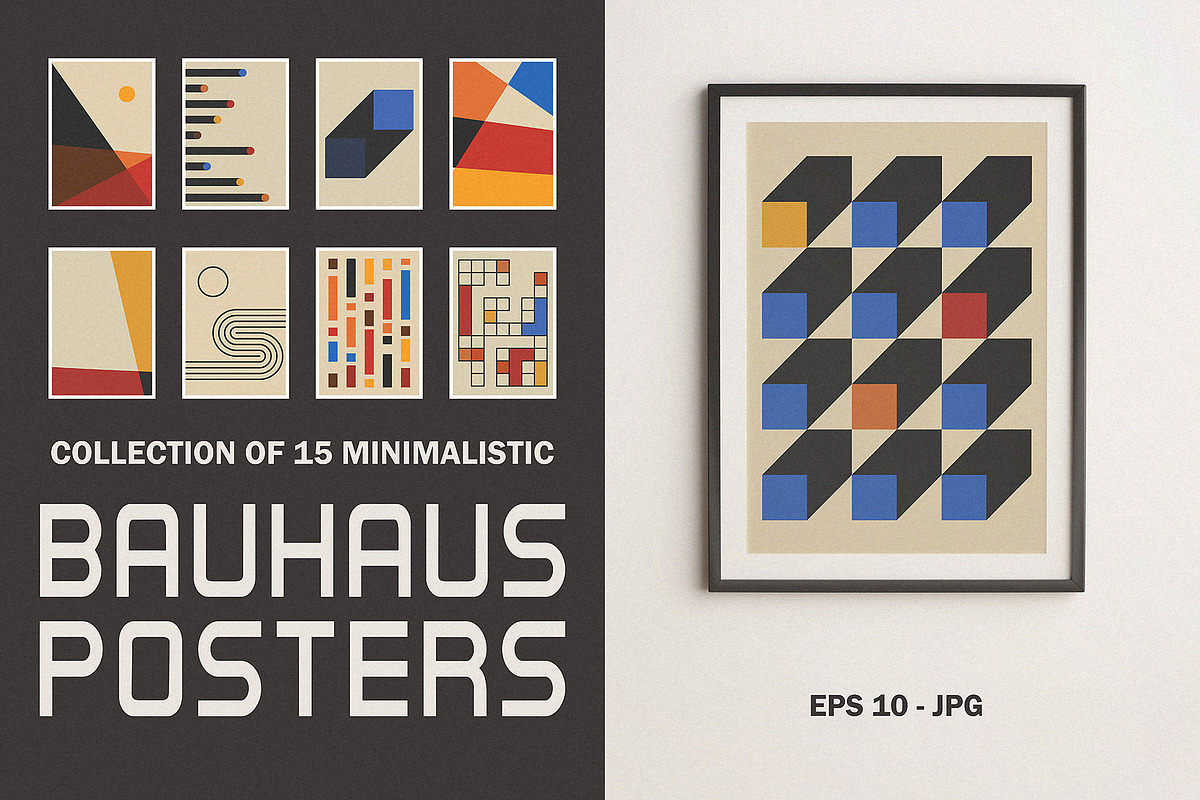 Set of 15 Simple Geometric Posters, an Object Graphic by Kokoshka (Photo 1 of 9)