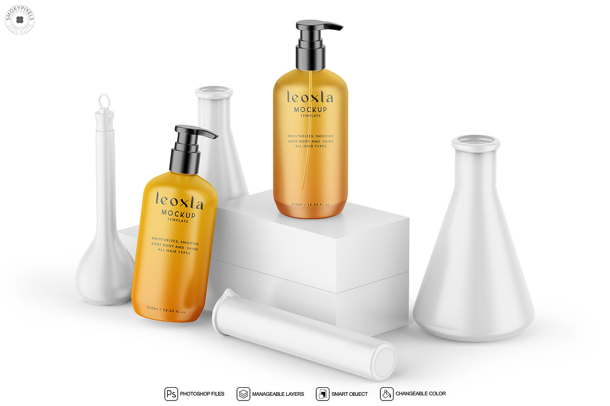 Pump Bottle Mockups, a Packaging Mockup by SmokyPixels (Photo 4 of 5)