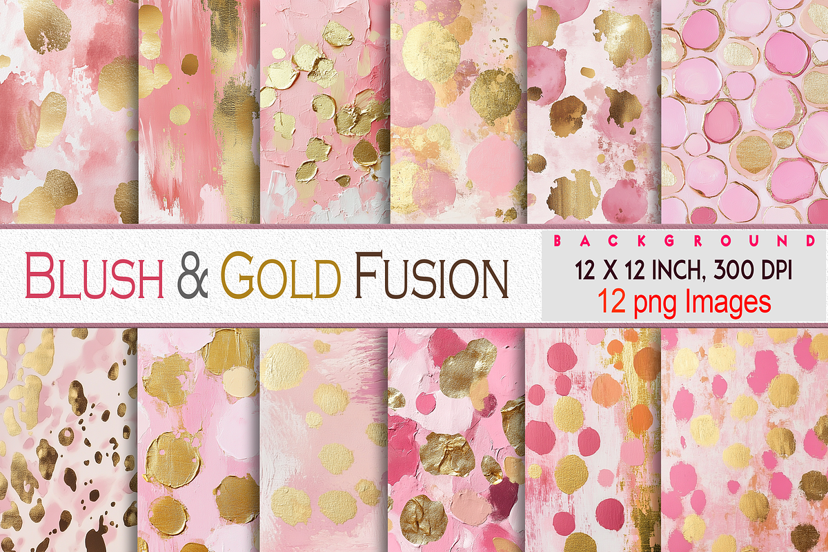 Blush & Gold Fusion, a Pattern Graphic by Printable Treasure (Photo 1 of 6)