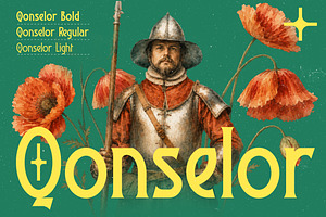 Qonselor – Medieval Serif Font, a Serif Font by decographstud