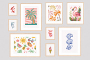 Summer Beach Wall Art Set, a Wallpaper Graphic by Helospace (Thumbnail 3 of 10)