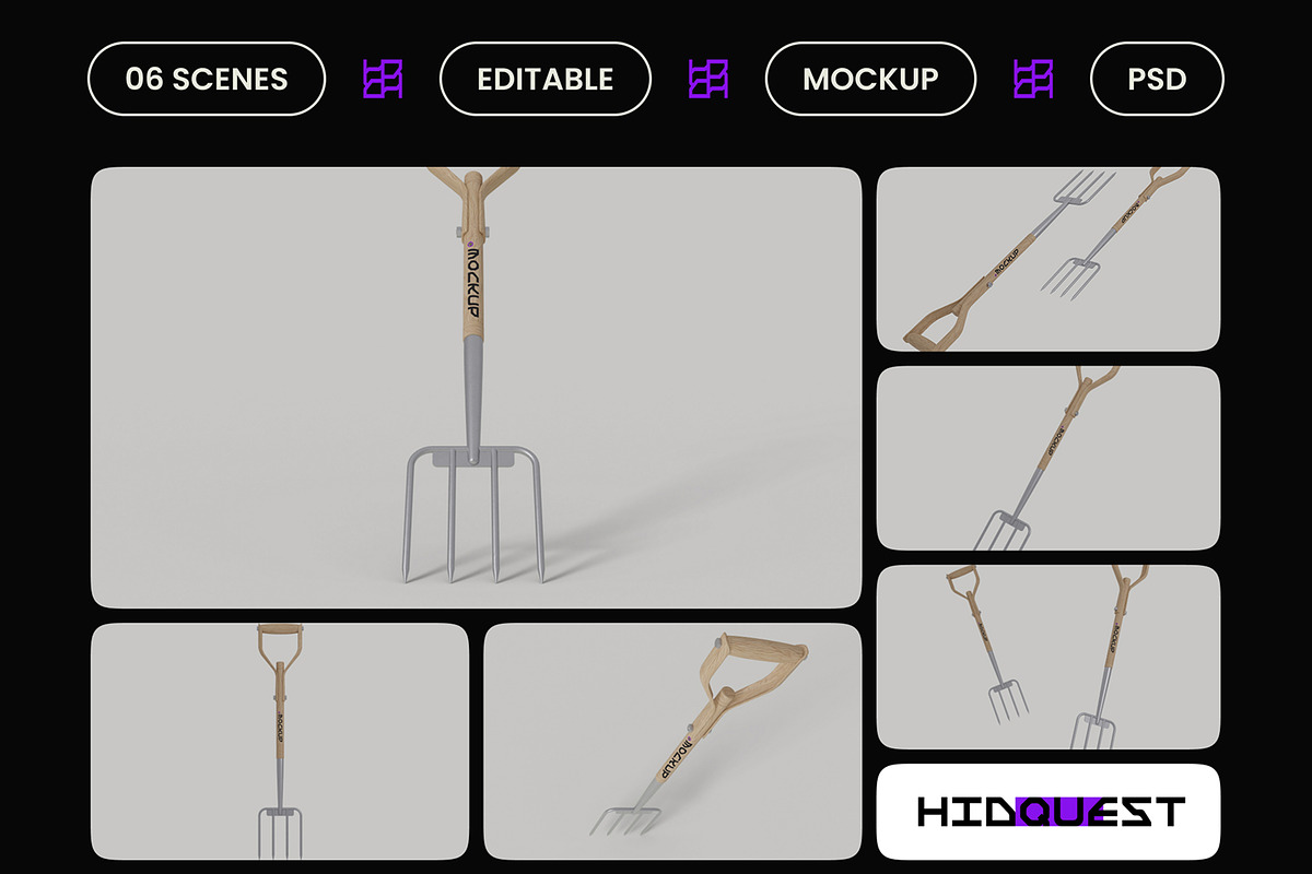 Long Garden Fork Mockup, a Household Mockup by hiddemaru (Photo 2 of 4)