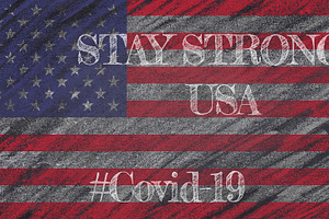 Usa flag stay strong covid 19 featuring covid-19, usa, and illustration