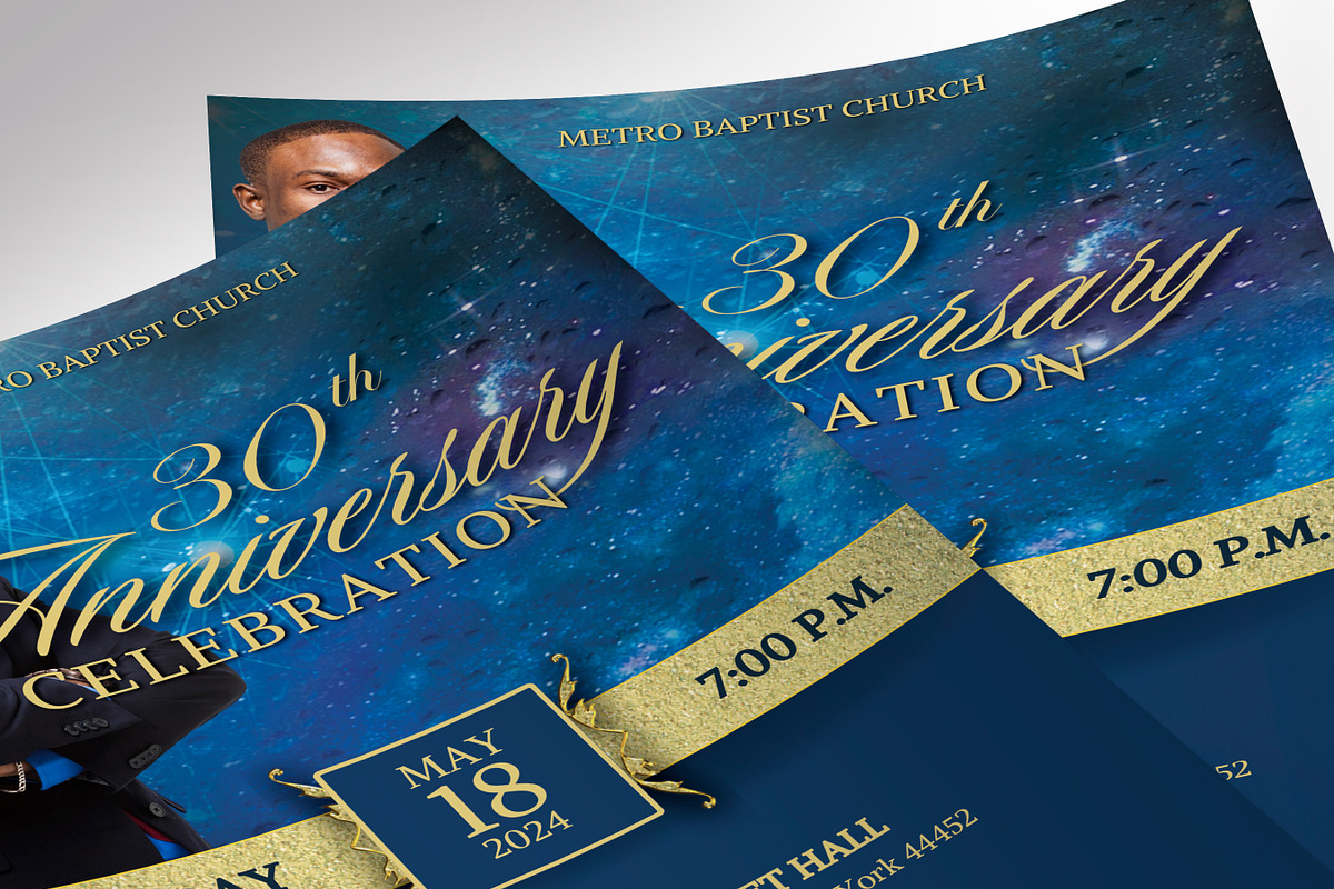 Church Anniversary Banquet Flyer, a Flyer Template by Four C Graphic (Photo 10 of 10)