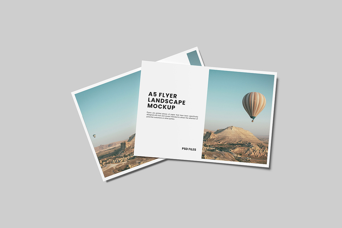 A5 Flyer Landscape Mockup, a Product Mockup by Graphiculon (Photo 4 of 11)