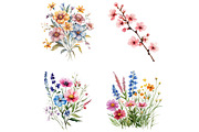 Watercolor Romance Flower Clipart, an Illustration by DreamCafeArt (Thumbnail 2 of 5)