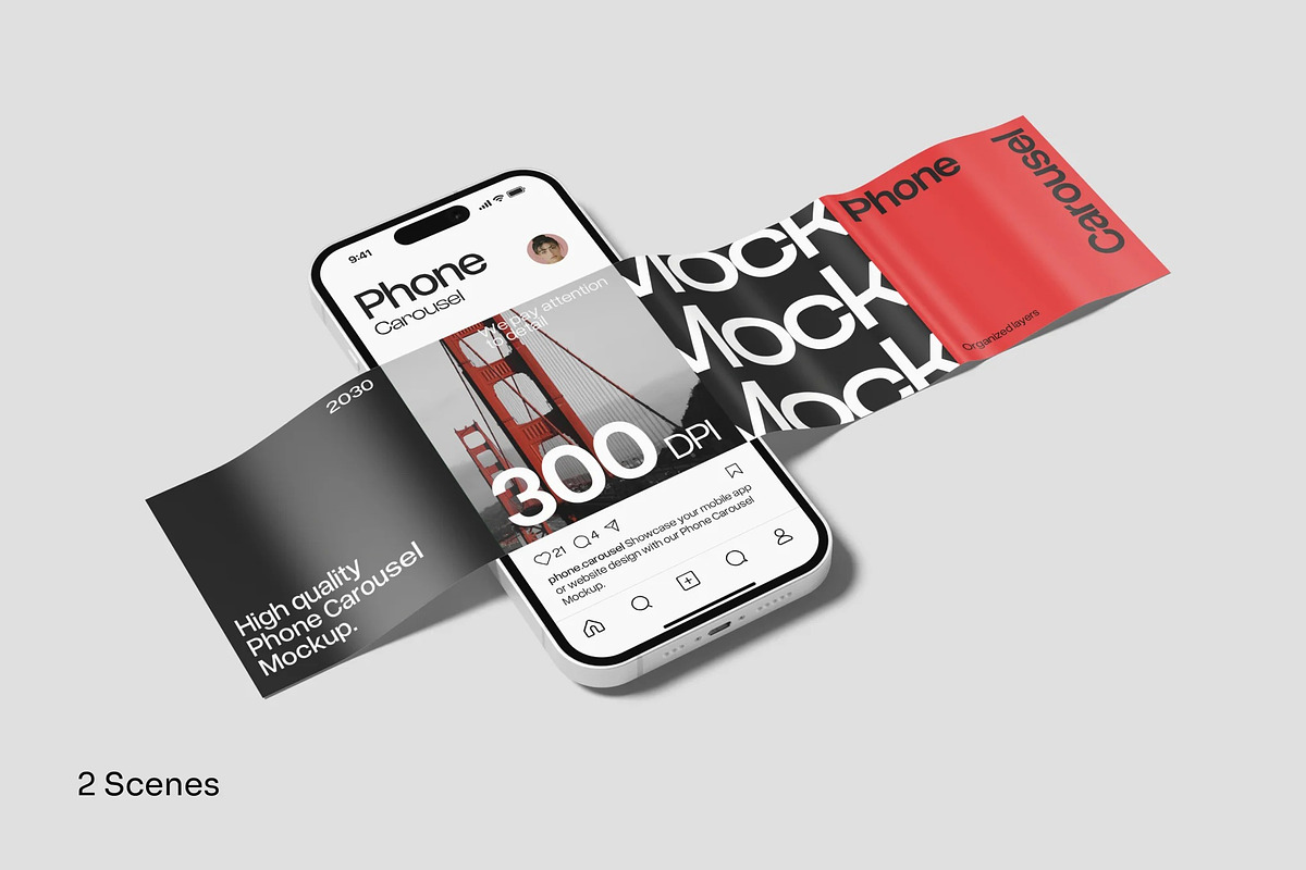 Phone Carousel Mockup, an Android Mockup by MockupXstudio (Photo 1 of 4)