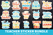 Teacher Sticker SVG Bundle, an Education Illustration by thefutive (Thumbnail 1 of 4)