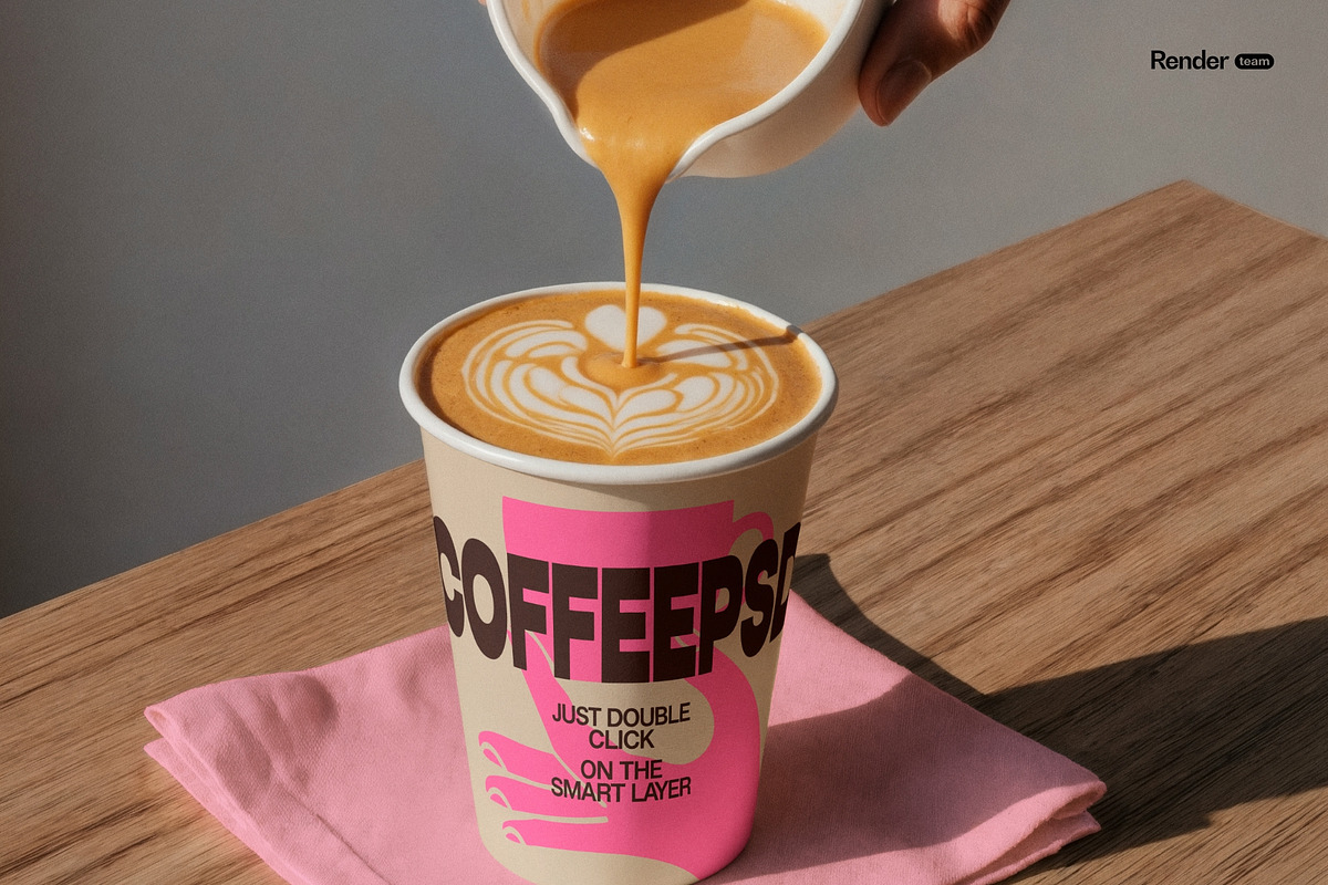 Paper Cup Mockup Set, a Packaging Mockup by Renderteam (Photo 7 of 13)