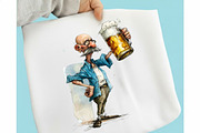 Funny Beer Drinking Grandpa Clipart, an Illustration by designcity5 (Thumbnail 4 of 5)