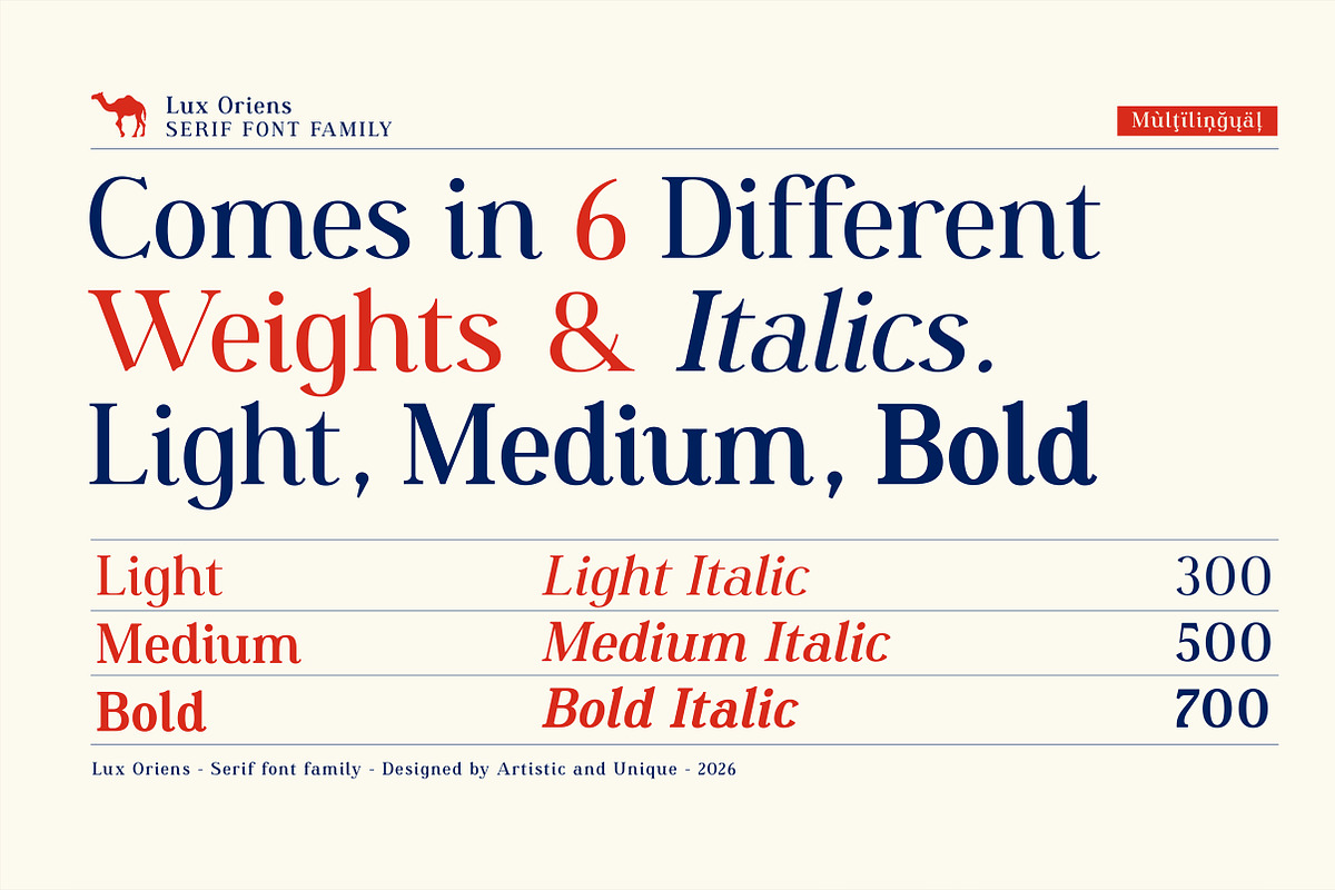 Lux Oriens - Serif Font Family, a Serif Font by Artistic & Unique (Photo 3 of 15)