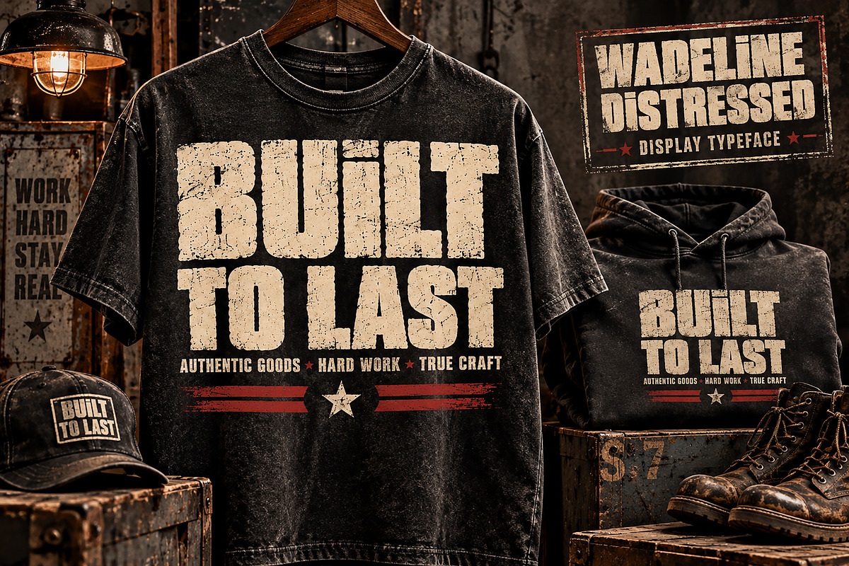 Wadeline Distressed, a Slab Serif Font by Wow Magic (Photo 4 of 4)