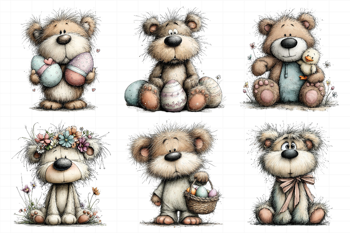 Whimsical Easter Teddy Bear Clipart, an Illustration by Daily.Designs (Photo 7 of 8)