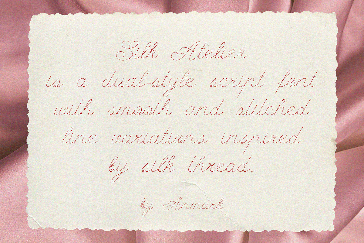 Silk Atelier Stitched Script Font, a Script Font by AnMark (Photo 10 of 13)