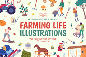 Farming Life Illustration Vector, an Object Graphic by 35lab