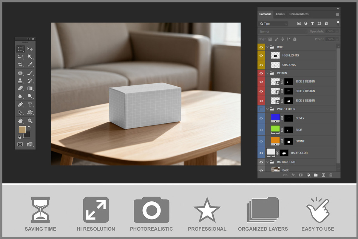Premium Box Mockup PSD, a Product Mockup by Bruno's Shop (Photo 3 of 4)
