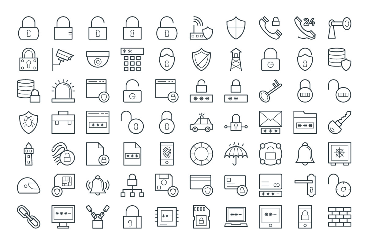 100+ Security Vector Icons, an Outline Icon by Vectors Market (Photo 2 of 3)