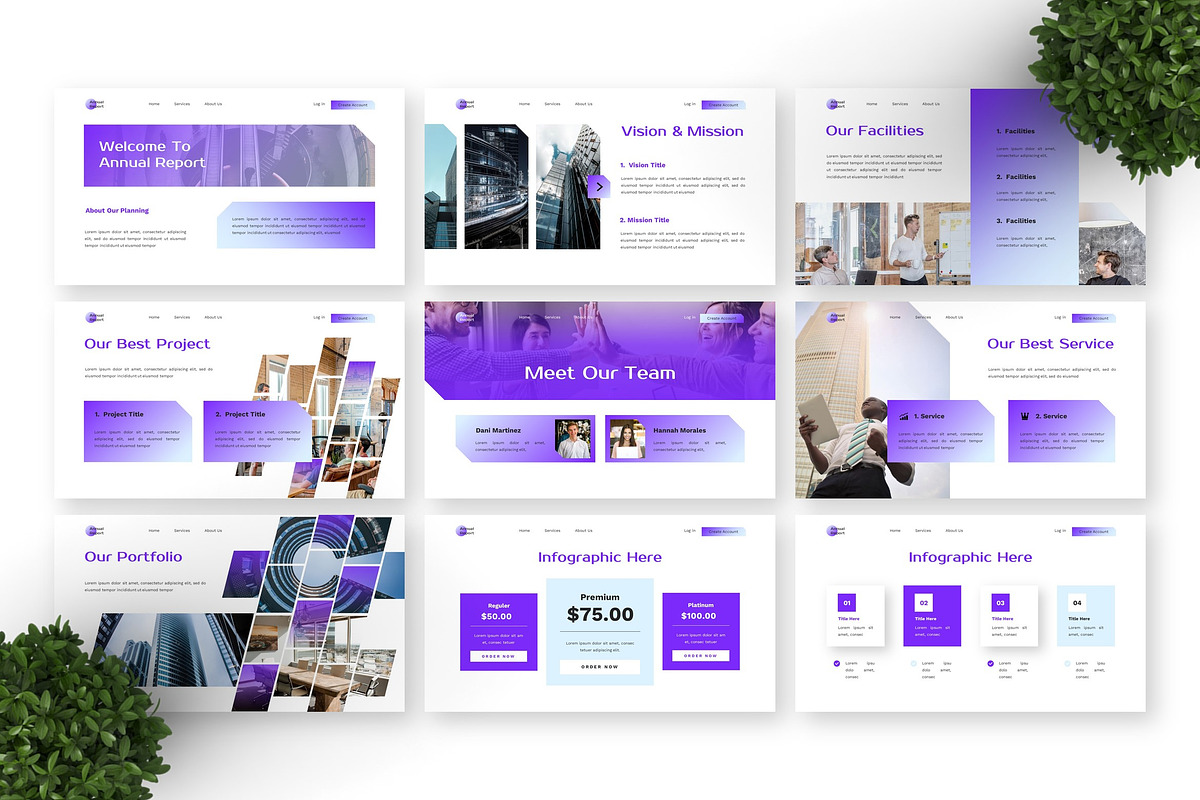 Annual Report - Business Powerpoint preview 5