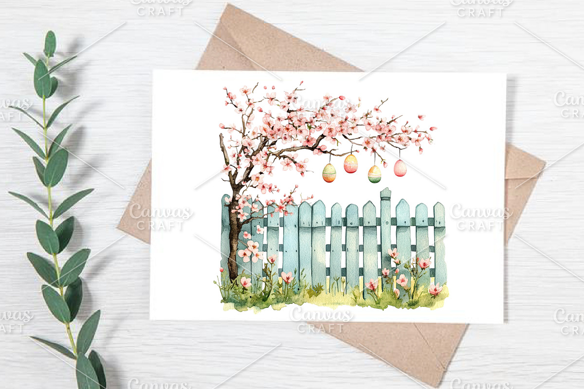 Easter Spring Fence Clipart PNG, an Illustration by Canvas Craft (Photo 5 of 7)
