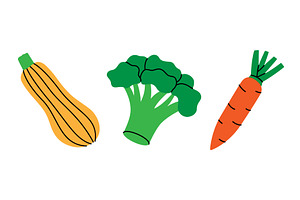 Zucchini, broccoli, carrot. Fresh, an Object Illustration by GraphiShop