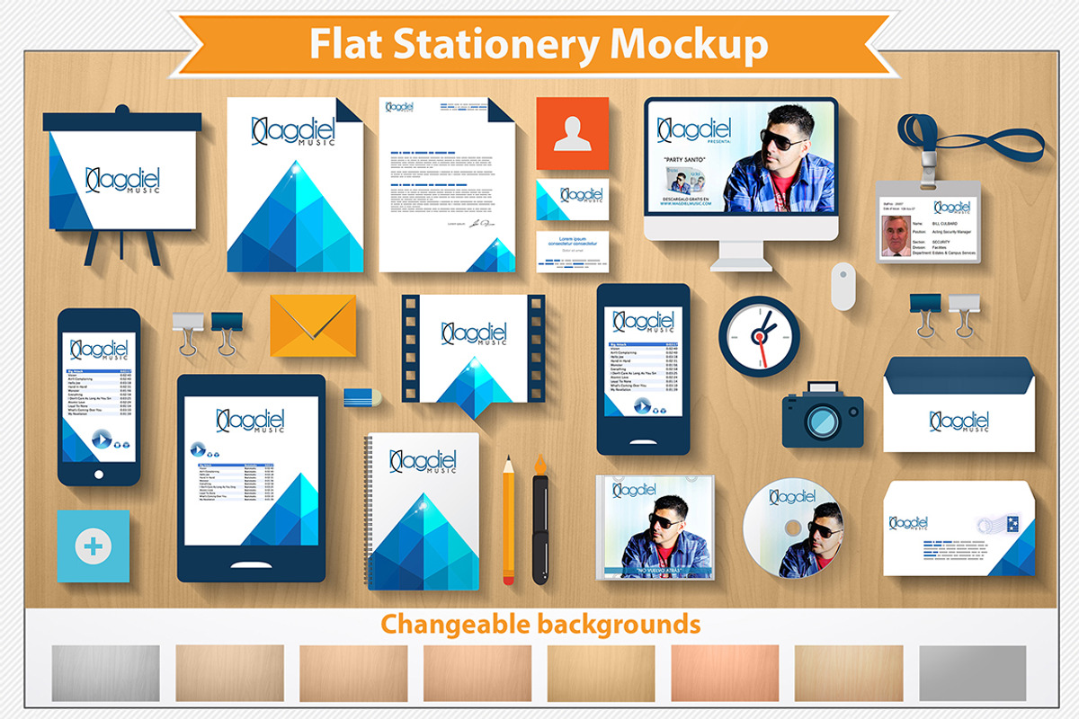 Flat Stationery Mockup, an iPad Mockup by Plus Media (Photo 1 of 2)