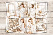 Neutral Autumn Junk Journal Pages, an Illustration by GlamArtZhanna (Thumbnail 5 of 10)