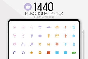 1440 Functional Digital Icons, an Icon by Type Maven