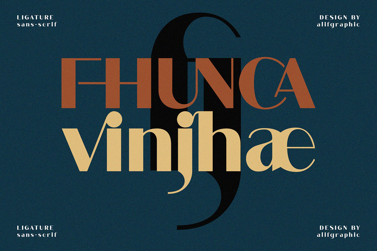Fhunca Vinjhae Ligature Font, a Sans Serif Font by Font Kingdom (Photo 1 of 6)