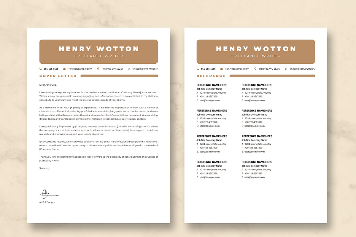 Freelance Writer Resume Template, a Resume Template by ResumeInventor (Photo 4 of 9)