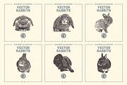 VECTOR RABBITS HAND DRAWN BUNDLE v18, an Animal Illustration by pawellpi (Thumbnail 3 of 7)