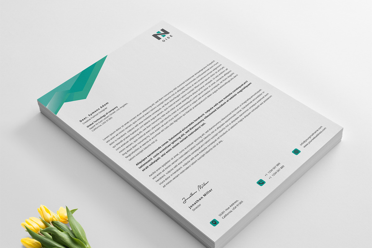 Letterhead Word Template, a Stationery Template by ResumeDevisers (Photo 6 of 8)