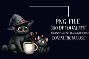Cat Silhouette Love Coffee Clipart, an Illustration by Libby Wishes (Thumbnail 7 of 12)